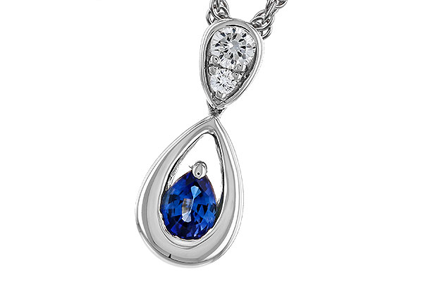 C320-76053: NECKLACE .21 SAPPHIRE .27 TGW (4x3 SAPP)