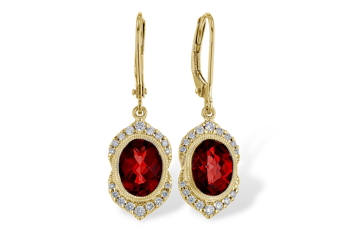 E320-73298: EARRING 3.06 GARNET 3.25 TGW