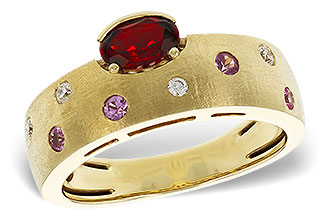 M320-79707: LDS RG .58 MULTI CLR (GAR & PINK SAPP) .66 TGW